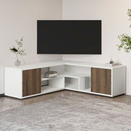 Hanah Home Soporte para TV Blanco y Roble con múltiples estantes